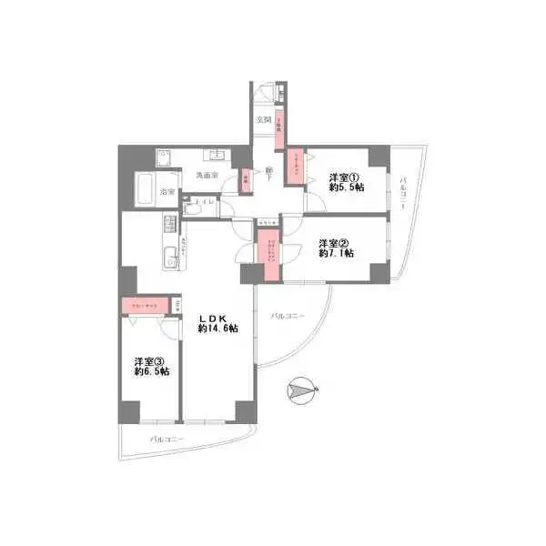 グラン・フェルティ本山 間取図