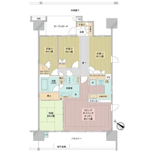 東京フロントコート 92.93m2・4LDKプランの間取り