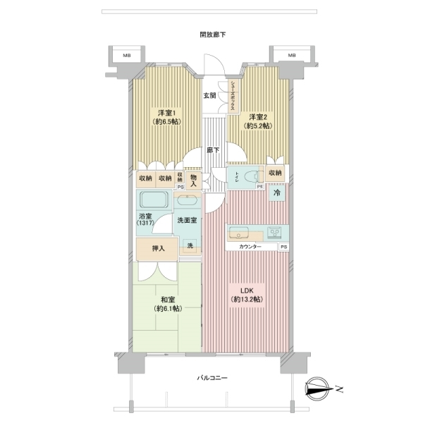 オーシャンステイツ湘南平塚グランフィールド 間取図