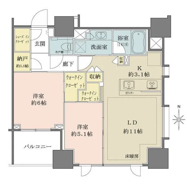 シティタワー白金 間取図