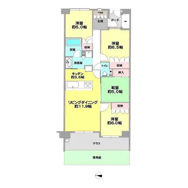 グランベース芦屋川ロジュマン 間取図