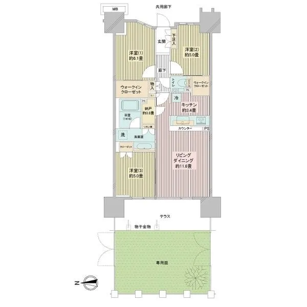 シティテラス東陽町 3LDK＋専用庭