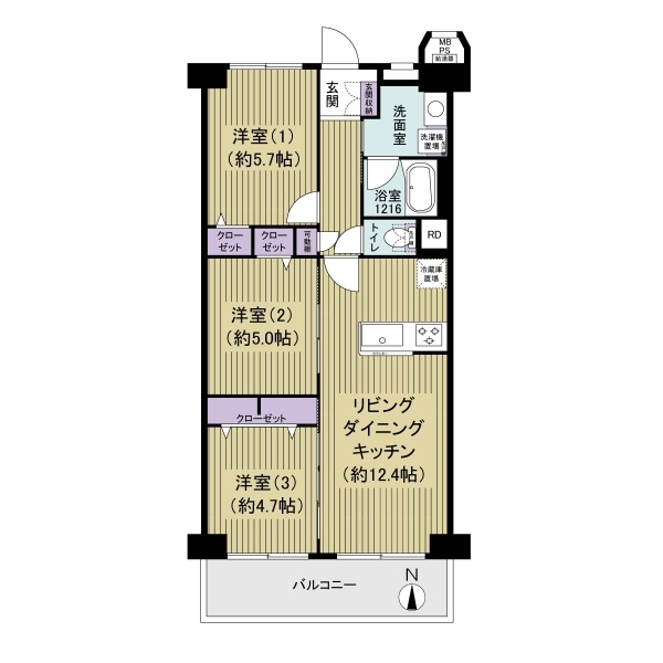 中村橋スカイマンションＢ棟 間取図