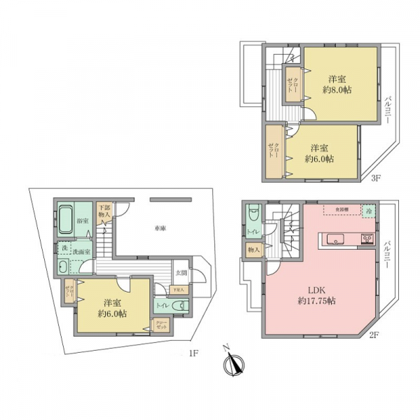 川崎市高津区下作延２丁目 間取図
