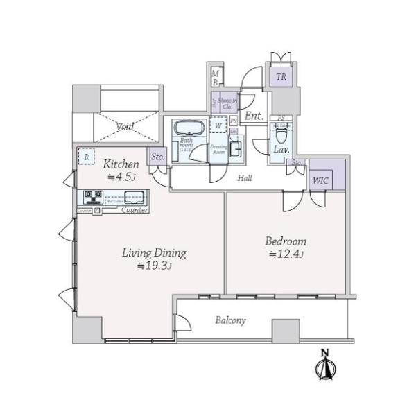 クレヴィアタワー御堂筋本町 間取図