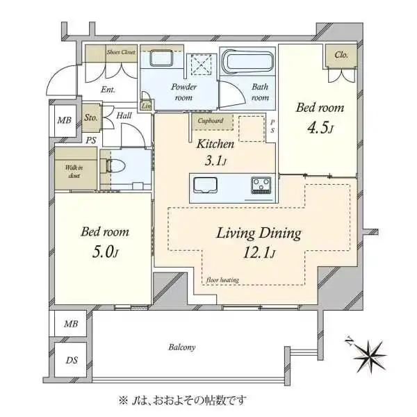 プレミスト東銀座築地Ａｒｃ　Ｃｏｕｒｔ 間取図