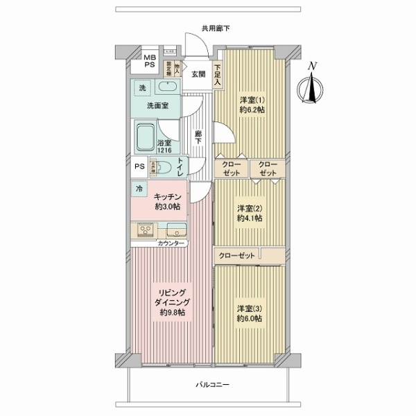 川口学園台スカイハイツ 間取図
