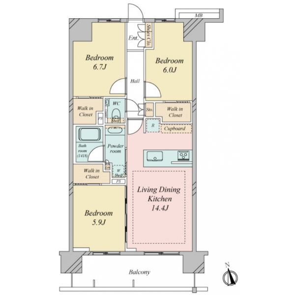 プレシス葛西ルジュール 間取図