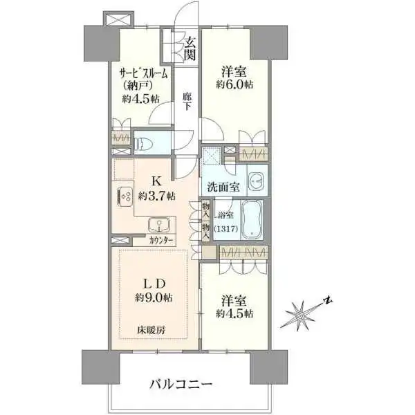 レーベン清瀬ザ・タワー 間取図