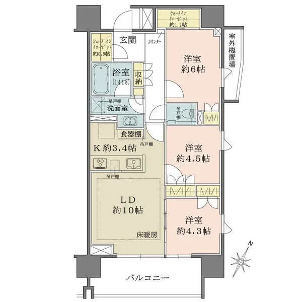 ザ・パークハウス相模大野プレイス 間取図