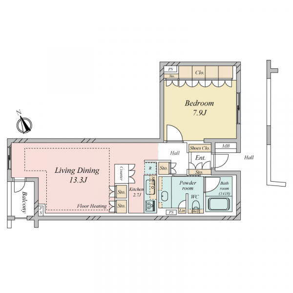 プラウドジェム市ヶ谷 間取図
