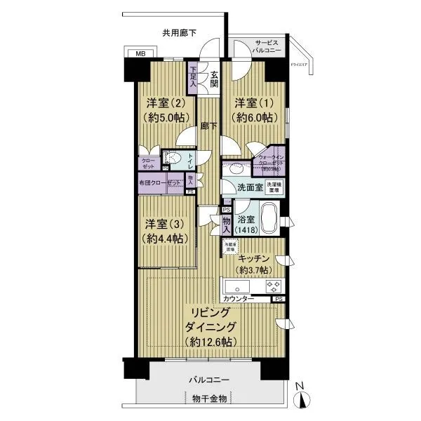 アーバンパレス南柏 南向き東側角住戸!