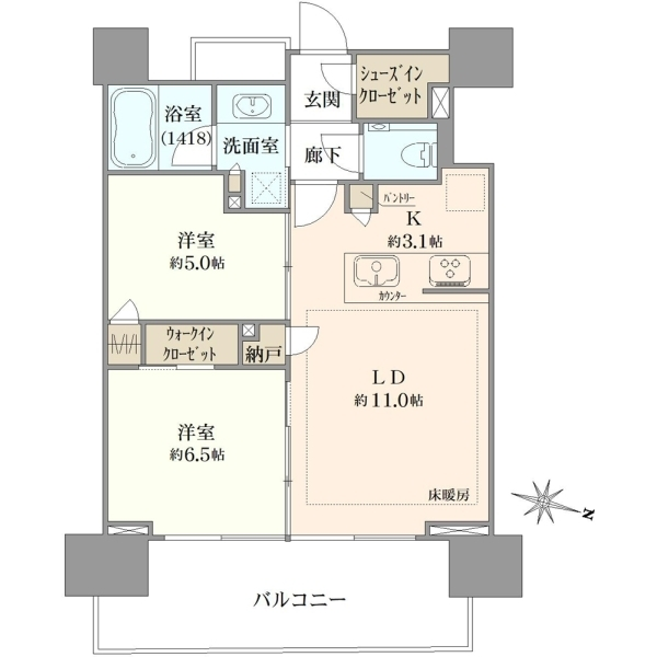 シティタワー所沢クラッシィ 間取図