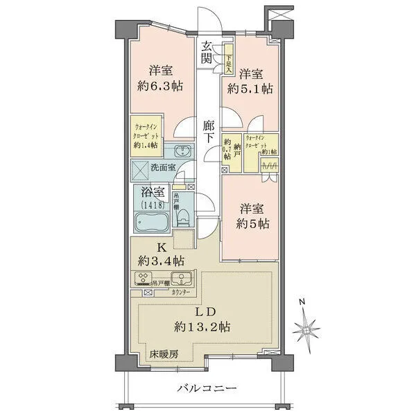 ザ・パークハウス花小金井ガーデン I街区 間取図