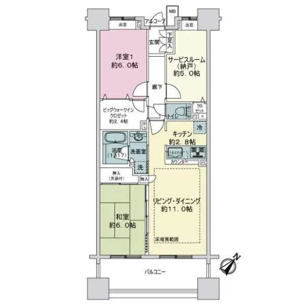 クレストシティタワーズ横浜 間取図