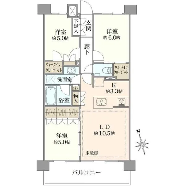 ルフォン市川一丁目ザ・タワーレジデンス 間取図