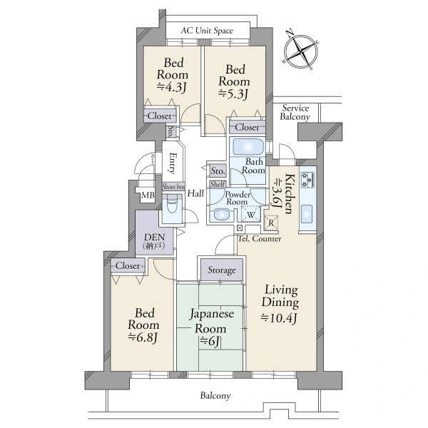 ヒルトップコートきらめきの街四番館 間取図
