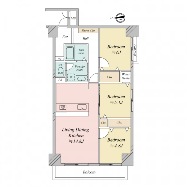 クローバーハイツ阿波座 間取図