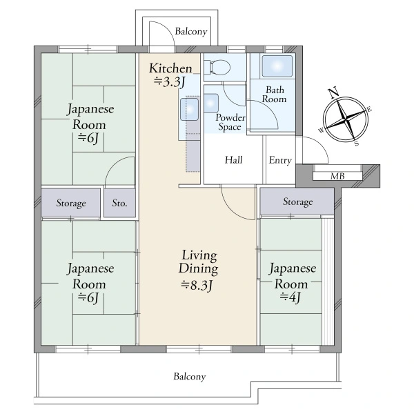 夏見台住宅第１３号棟 間取図