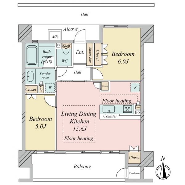 レ・ジェイド上本町 間取図