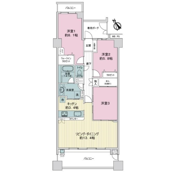 ライオンズヒルズ朝霞台 間取図