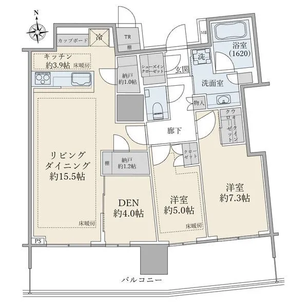 ブリリアタワー池袋 玄関ドアすぐに専用トランクルームもついている、利便性に長けた間取りです。