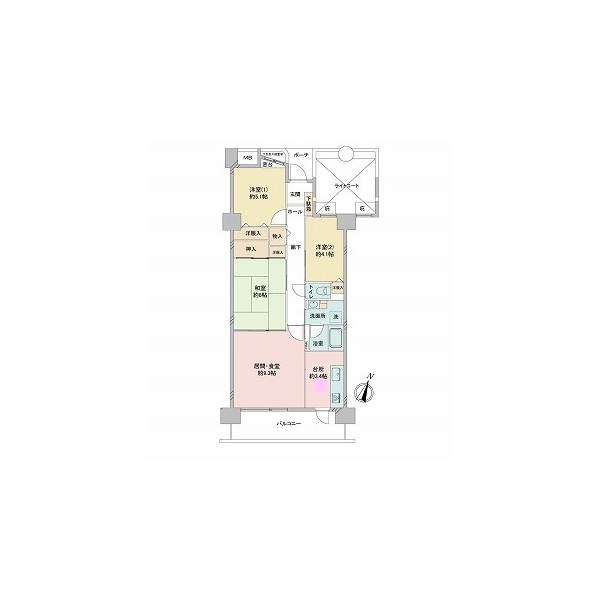 ルネ蕨二号館 間取図