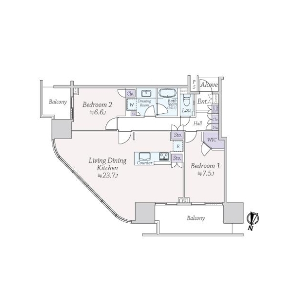 二子玉川ライズ　タワー＆レジデンス　タワーイースト 間取図