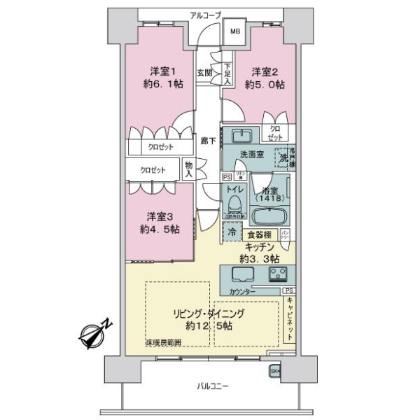パークホームズ神戸　ザ　レジデンス 間取図
