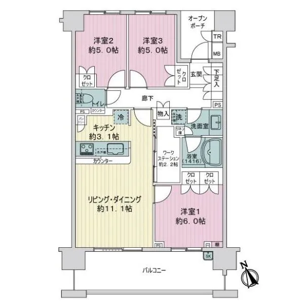 Ｂｒｉｌｌｉａ成増シーズンテラス 間取図