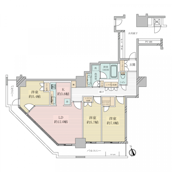 阿波座ライズタワーズフラッグ４６ 間取図