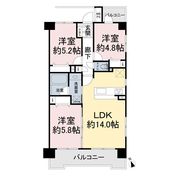 ライオンズマンション常盤平さくら通り 間取図