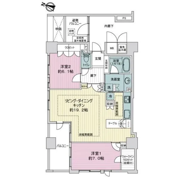 ライオンズマンション神戸栄町通 間取図