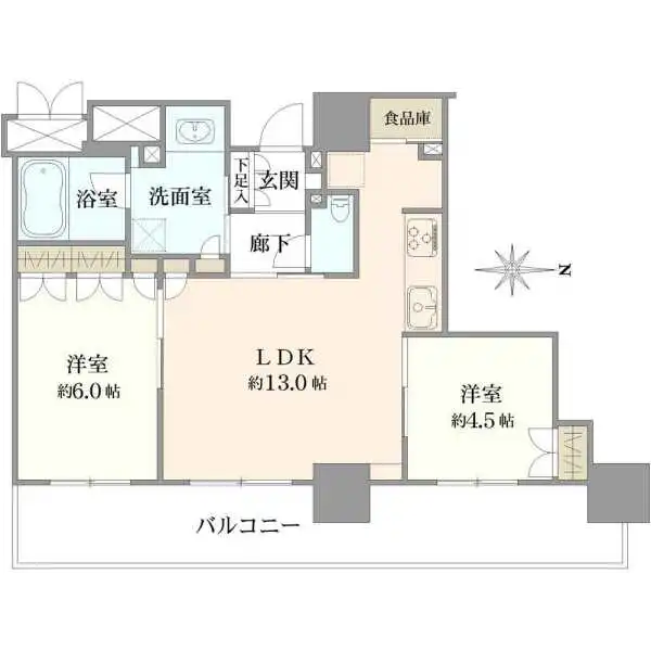 ブランズタワー・ウェリス心斎橋ＮＯＲＴＨ 間取図