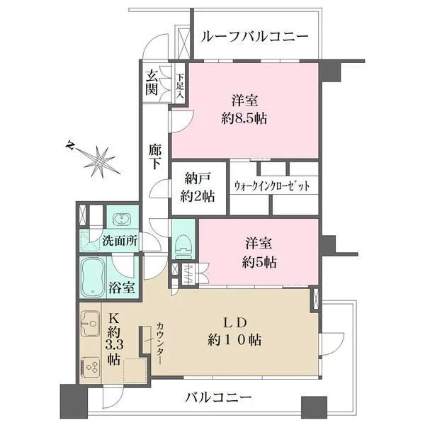 D’クラディア氷川台レジデンス 納戸やウォークインクローゼットなど、収納豊富な住まい。開口部が多く、換気をスムーズに行えます。