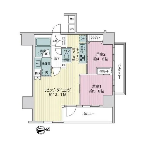 シティインデックス西日暮里 間取図