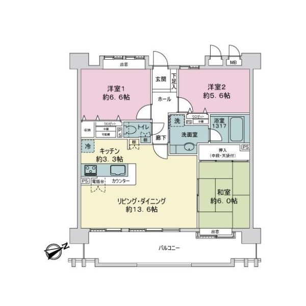 サンハウス長久手 間取図