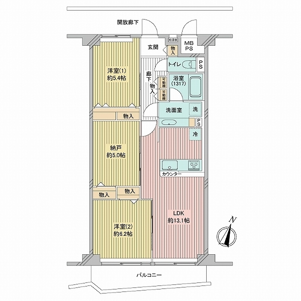北千住スカイハイツ 間取図