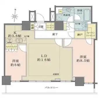 全部屋南向き10メートル超のワイドスパンバルコニー、収納豊富（納戸・WIC・SIC）