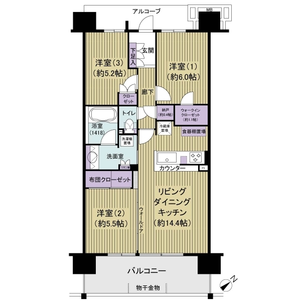 ザ・ガーデンズ東京王子カームコート 間取図