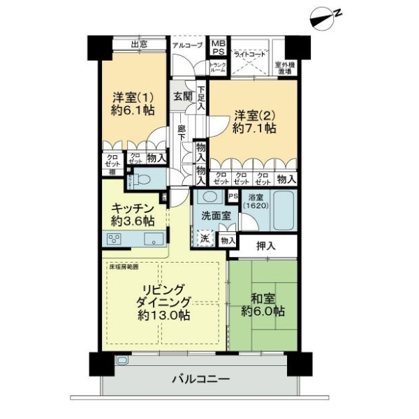 クリオ国立西壱番館 間取図