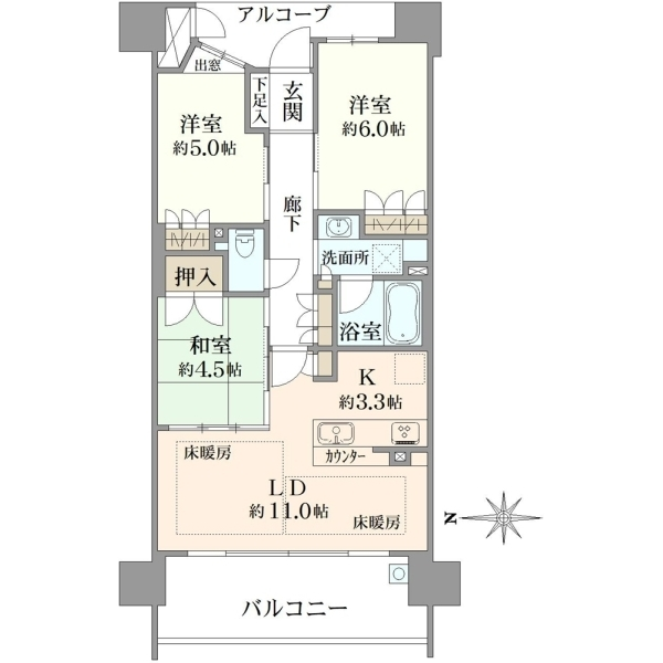 四条烏丸クロスマーク 間取図