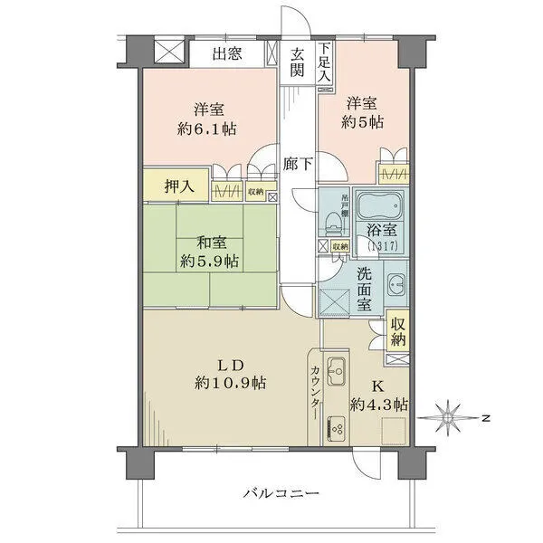 藤和シティホームズ綾瀬 間取図