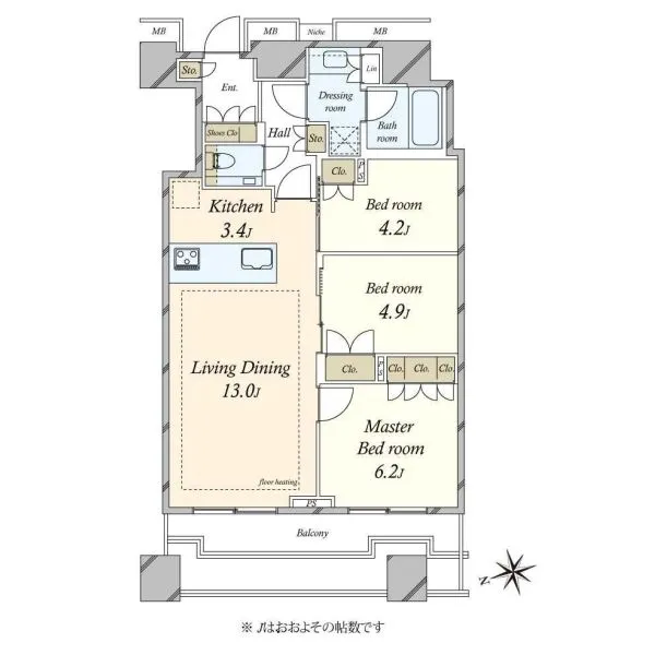 富久クロスコンフォートタワー 間取図