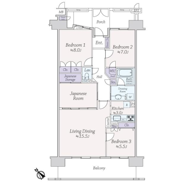 グランシティレイディアントタワー 間取図