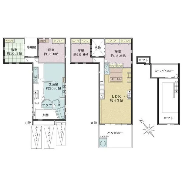 目黒区五本木３丁目 間取図