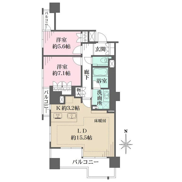 バンベール橦木町 間取図