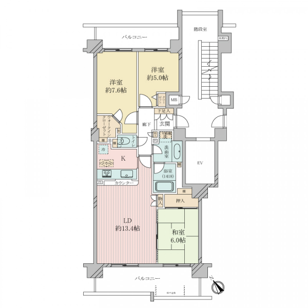 港北ニュータウンイオ２番館 間取図