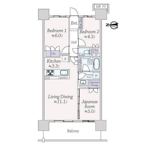 ライオンズ茅ヶ崎ザ・アイランズＩ街区 間取図