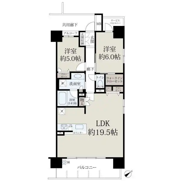 プレサンスロジェ草津グレイスコート 間取図